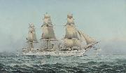 Henry J. Morgan HMS 'Boadicea' oil painting artist